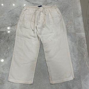 Men’s Vilebrequin White Solid Linen Pants - Size XXL